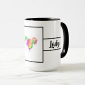 Mug Dame patronne sonneur de ballon 15oz (Devant droit)