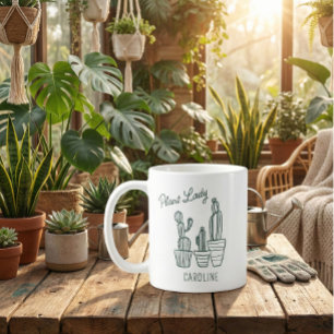 Mug Dame Plante Cactus Succulente Amateur de Jardinage