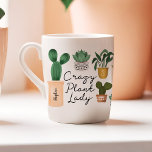 Mug Dame Plante folle | Chic Plantes pointillés<br><div class="desc">Êtes-vous fou de plantes ? ou connaissez-vous quelqu'un qui ne peut pas en avoir assez de ses plantes ? Ensuite, cette tasse à café "Dame Plante folle" est la tasse parfaite pour vous-même ou un cadeau. Notre design présente nos beaux plantes chic peints à l'aquarelle potés qui enveloppent toute la...</div>