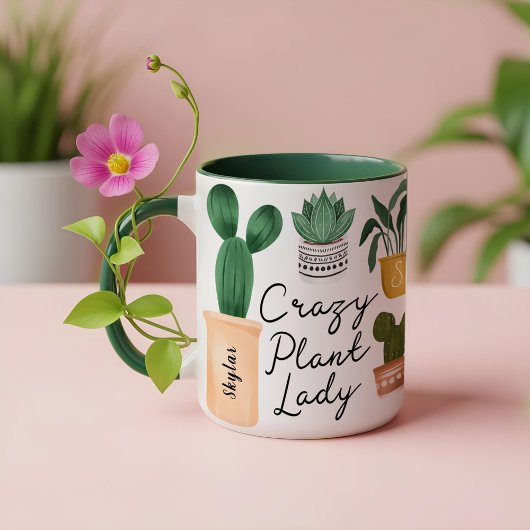 Mug Dame Plante folle | Chic Plantes pointillés
