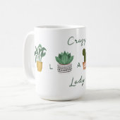 Mug Dame Plante folle | Chic Plantes pointillés (Devant gauche)
