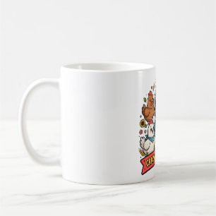Mug Dame Poulet Folle Art Drôle d'Animal de Compagnie