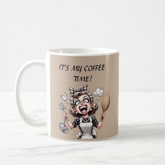 Mug Dame rétro drôle personnalisable (Gauche)