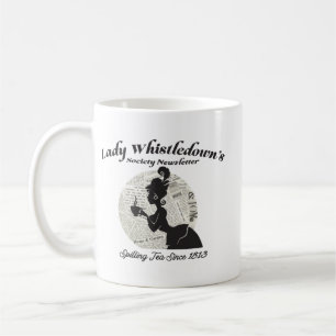 Mug dame siffler le papier de la société fendre le thé