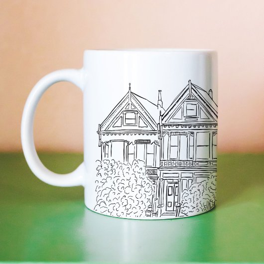 Mug Dames peintes en noir et blanc San Francisco