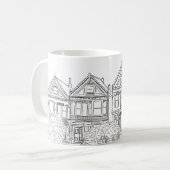 Mug Dames peintes en noir et blanc San Francisco (Devant gauche)