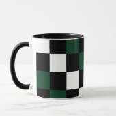 Mug Damier Blanc Noir Vert À Carreaux (Gauche)