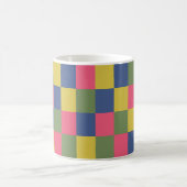 Mug Damier Bleu Rose Jaune Vert (Centre)