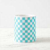 Mug Damier bleu turquoise visuel classique (Centre)
