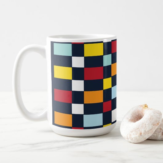 Mug Damier Coloré (Avec donut)