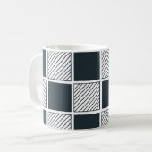 Mug Damier Cool Black et White Navy Blue (Devant gauche)