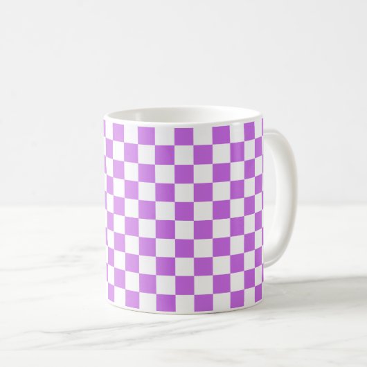Mug Damier magenta visuel classique  (Devant droit)