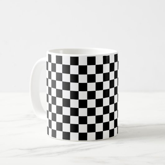 Mug Damier noir classique (Devant gauche)