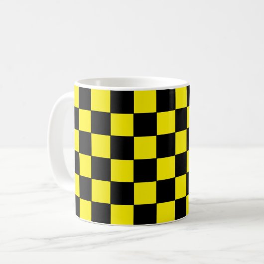 Mug Damier noir et jaune (Devant gauche)