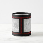 Mug Damier noir rouge fait sur commande des photos | (Centre)