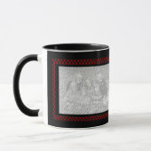 Mug Damier noir rouge fait sur commande des photos | (Gauche)