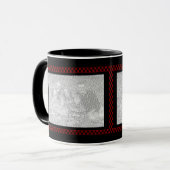 Mug Damier noir rouge fait sur commande des photos | (Devant gauche)
