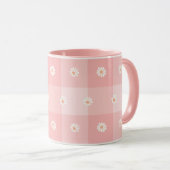 Mug Damier Pêche et Marguerite (Devant droit)