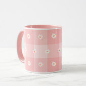Mug Damier Pêche et Marguerite (Devant gauche)