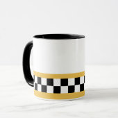 Mug damier rayé jaune moutarde (Devant gauche)