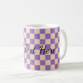 Mug Damier Rétro Mignon Lilas (Devant droit)