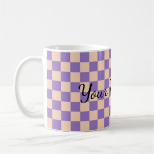 Mug Damier Rétro Mignon Lilas