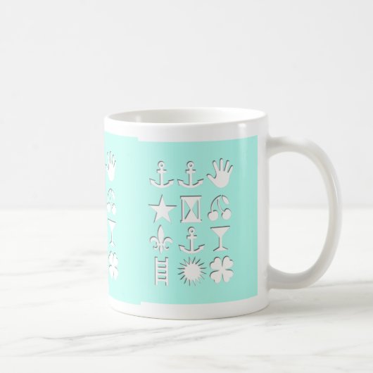 Mug d'amitié des messages codés en bleu (Droite)