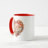 Mug d'amour du coeur floral (Devant gauche)