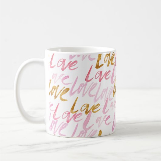 Mug d'amour rose et or (Gauche)