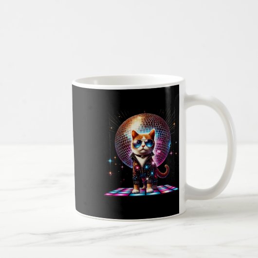 Mug Dancing Chat Disco Ball Kitten Kitty Lover Drôle P (Droite)