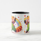 Mug Dancing Kawaii Animal with Rainbow (Centre)