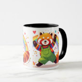 Mug Dancing Kawaii Animal with Rainbow (Devant droit)