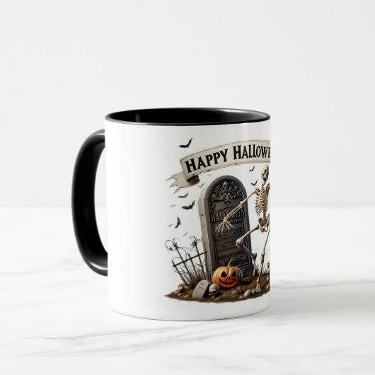 Mug Dancing Skeleton Halloween Design (Devant gauche)