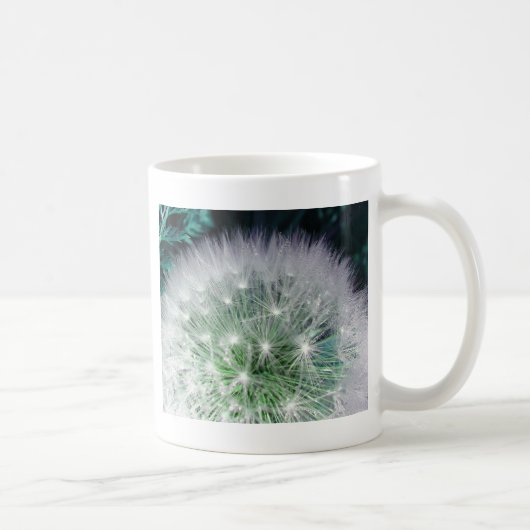 Mug Dandelion cool vert et blanc avec gouttes d'eau (Droite)