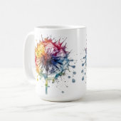Mug Dandelion d'aquarelle vive (Devant gauche)