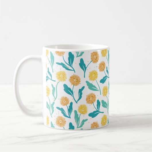 Mug Dandelion jaune motif floral - Inspiré par la natu (Gauche)