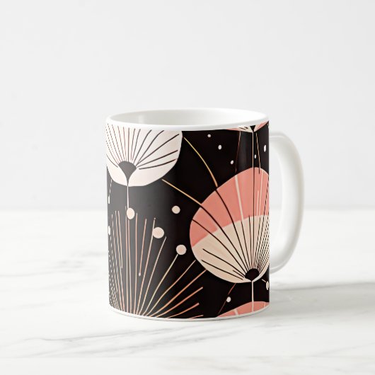 Mug Dandelions -Mi-siècle- Design moderne rétro (Devant droit)