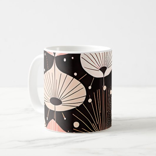 Mug Dandelions -Mi-siècle- Design moderne rétro (Devant gauche)
