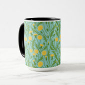 Mug Dandelions, vert, jaune et bleu (Devant gauche)