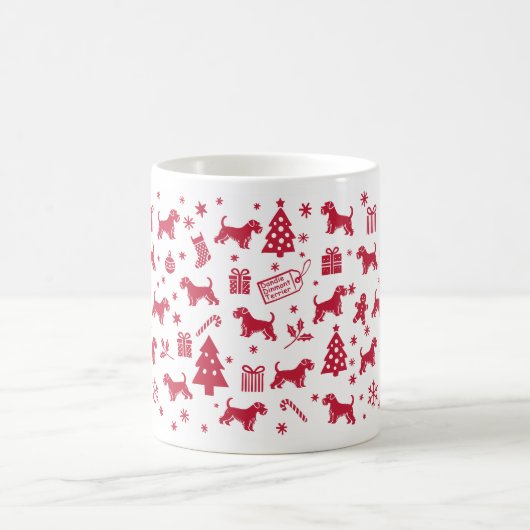 Mug Dandie Dinmont Terrier Design de Noël (Centre)