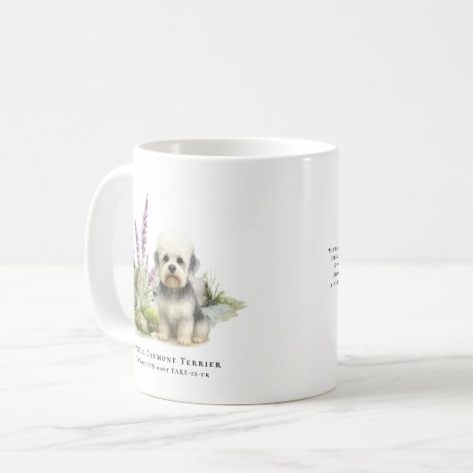Mug Dandie Dinmont | Watercolor Dog & Breed Quote (Devant gauche)