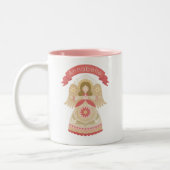 Mug d'ange rose personnalisé (Gauche)