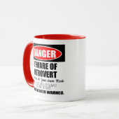 Mug Danger Attention au panneau Introvert (Devant gauche)