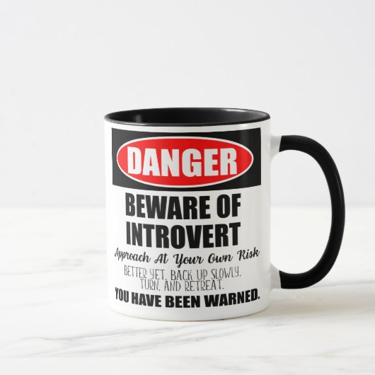 Mug Danger Attention au panneau Introvert (Droite)