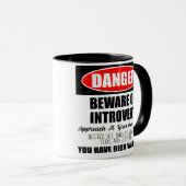 Mug Danger Attention au panneau Introvert (Devant droit)