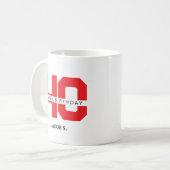 Mug d'anniversaire avec âge et nom customisés (Devant gauche)