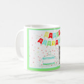 Mug d'anniversaire coloré du chat (Devant gauche)