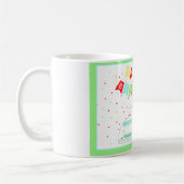 Mug d'anniversaire coloré du chat (Gauche)