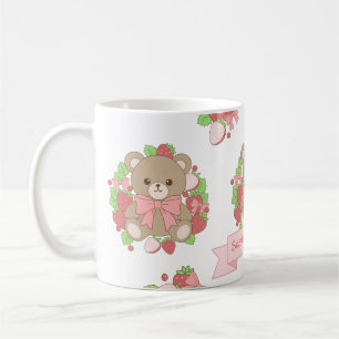 Mug d'anniversaire ours fraise mignon