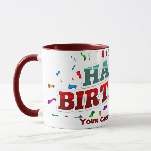 Mug d'anniversaire personnalisé (Gauche)